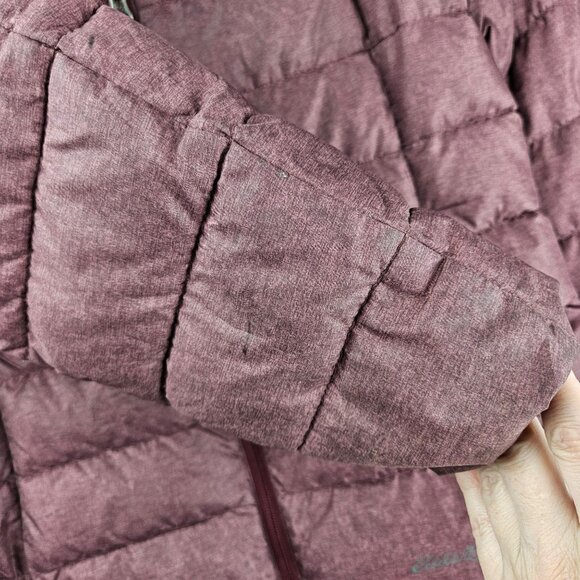 Down Filled Puffer Jacket Coat Womens M Eddie Bauer Burgundy Light Weight - Picture 6 of 11